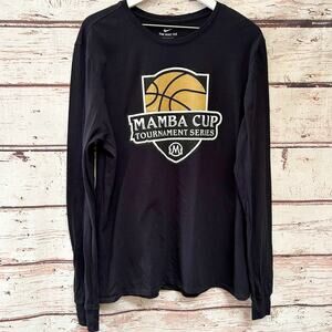 NIKE MAMBA CUP Tournament Series Kobe Bryant Black Long Sleeve Shirt Mens Large